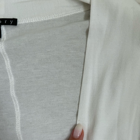 Theory White Draper Cardigan top medium - Picture 8 of 9